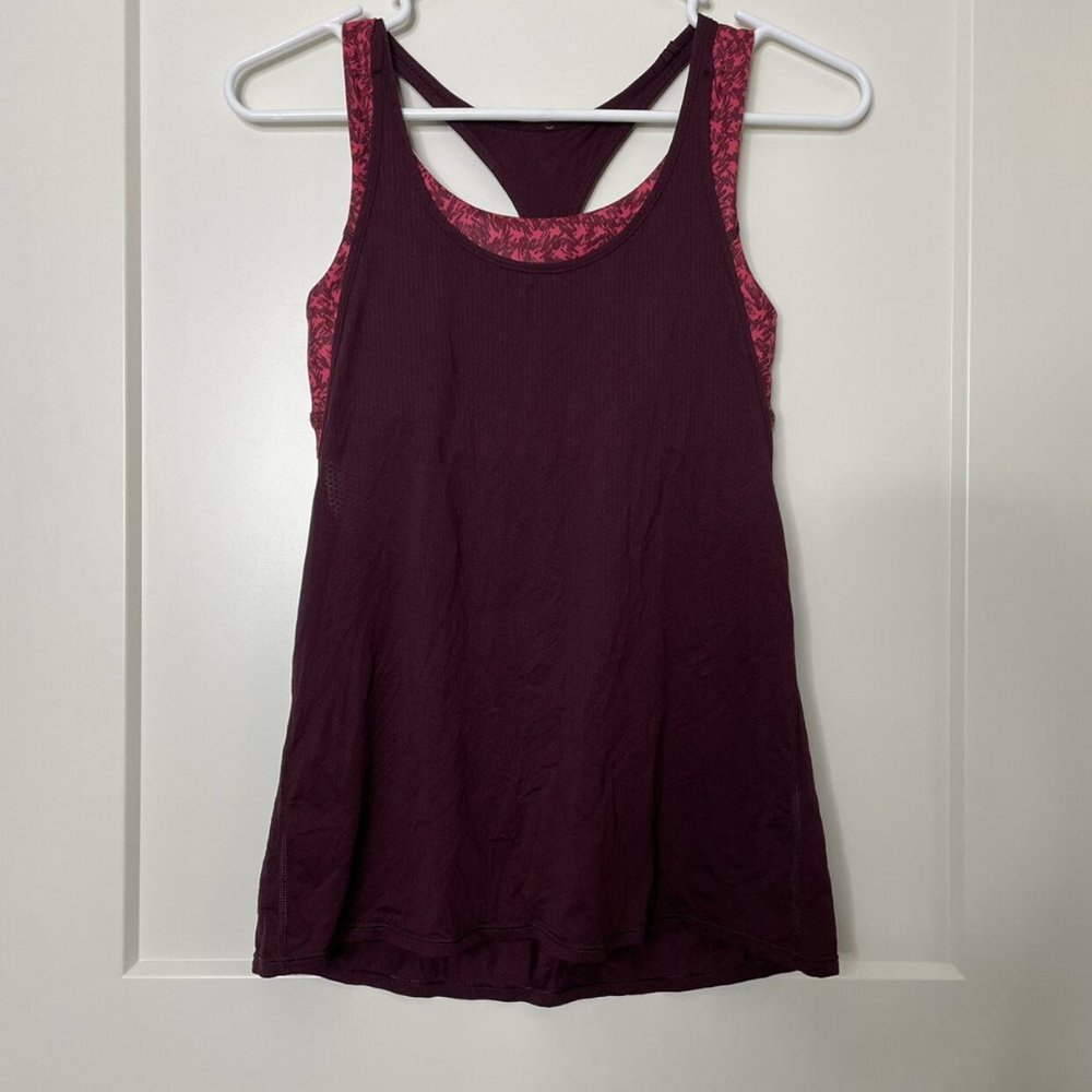 Women’s / Teen’s Lululemon All Sport Support Tank Bordeaux Size 6 - Picture 2 of 5